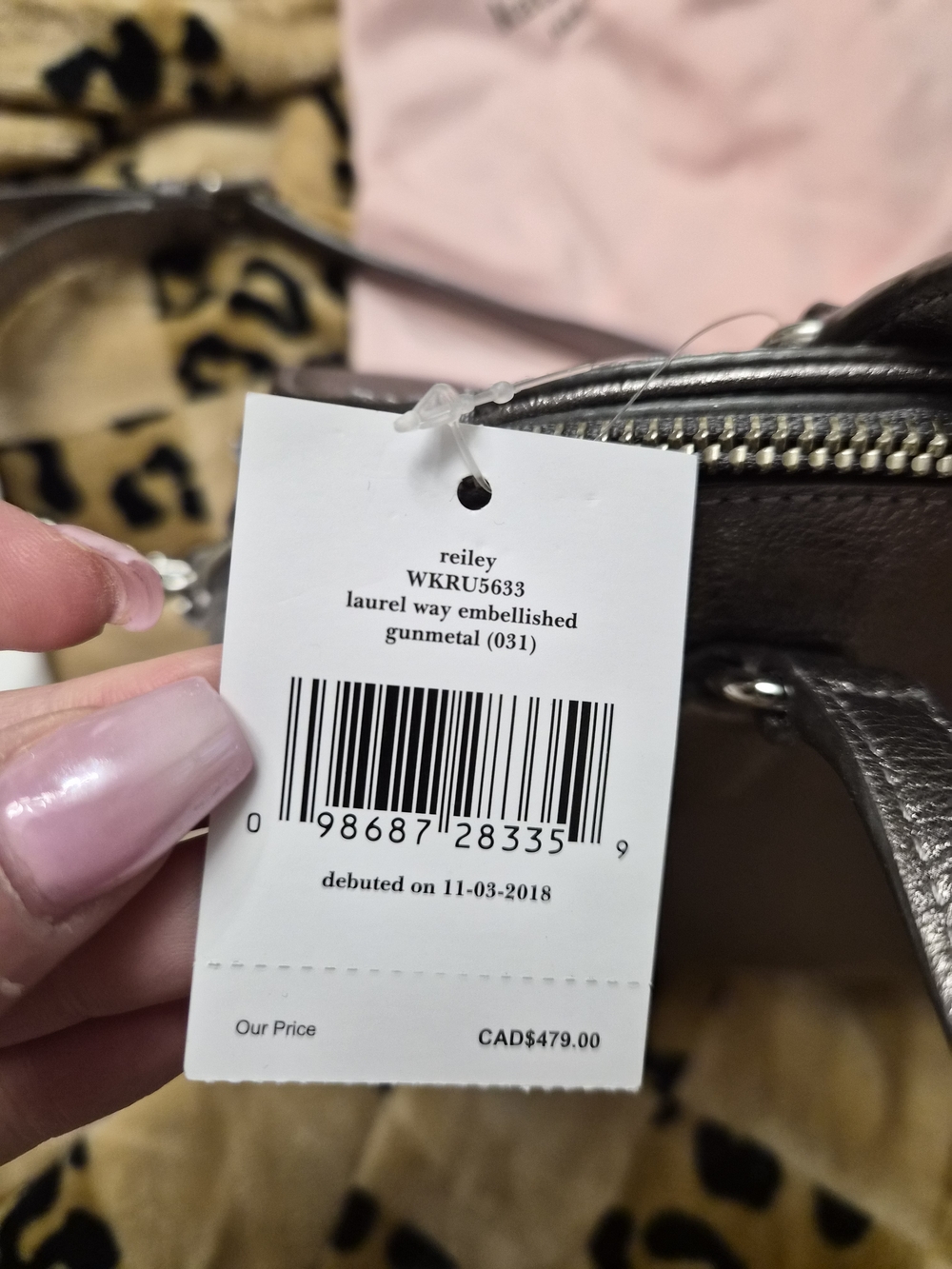 NWT kate spade Metallic Dome Satchel Handbag - Pewter With Bling - Picture 5 of 8